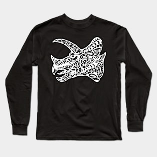 Abstract triceratops white Long Sleeve T-Shirt